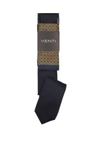 Venti Herren Krawatte "Venti Set aus Krawatte und Einstecktuch gemustert", blau, 100% Seide, Krawatten