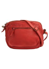 CLUTY Damen Umhängetasche, rot, Leder, unifarben, Taschen, echt Leder, Made in Italy