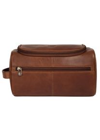 Pike PIKÉ Kulturbeutel, braun, Leder, unifarben, leicht glänzend, Taschen, echt Leder
