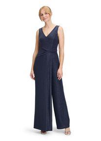 Vera Mont Damen Overall "Vera Mont Jumpsuit im Glitzer-Look", blau, elegant, Gr. 36, Jersey, Obermaterial: 87% Polyamid, 9% Polyester metallisiert,