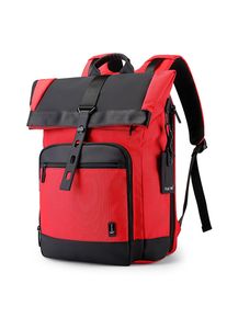 PEAK TIME Tagesrucksack "PT-303", rot, Kunstfaser, casual, Rucksäcke, Cityrucksack mit Rolltop