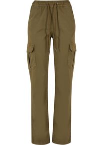 Urban Classics Damen Cargohose "Urban Classics Damen Ladies High Waist Twill Cargo Pants", grün, Gr. XXXL, unifarben, 98% Baumwolle, 2% Elasthan,