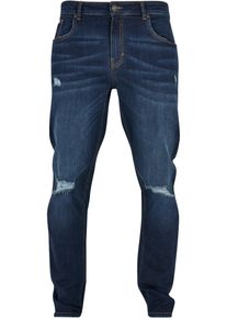 Urban Classics Herren Bequeme Jeans "Urban Classics Herren Distressed Stretch Denim Pants", blau, casual, Gr. 36, unifarben, 98% Baumwolle, 2%