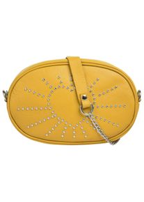 CLUTY Damen Gürteltasche, gelb, Leder, Taschen, echt Leder, Made in Italy