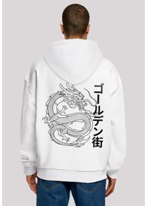 F4NT4STIC Herren Kapuzenpullover "Drache Golden Gai", weiß, casual, Gr. S, Obermaterial: 100% Baumwolle, Pullover, Print