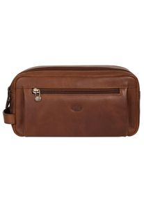 Pike PIKÉ Kulturbeutel, braun, Leder, unifarben, leicht glänzend, Taschen, echt Leder