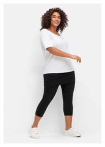 Damen Leggings "Große Größen", schwarz, casual, Gr. 52, sheego by Joe Browns, unifarben, Obermaterial: 95% Baumwolle, 5% Elasthan, Hosen, mit