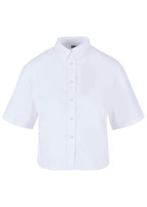 Urban Classics Damen Langarmhemd "Urban Classics Damen Ladies Oversized Shirt", weiß, Gr. L, unifarben, 69% Baumwolle, 28% Polyester, 3% Elasthan,