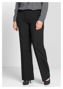 sheego Damen Stretch-Hose "Große Größen", schwarz, klassisch, Gr. 40, unifarben, Obermaterial: 64% Polyester, 34% Viskose, 2% Elasthan, Hosen, mit