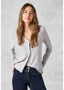 Cecil Damen Cardigan, grau, casual, Gr. XXL, unifarben, Web, 60% Baumwolle, 40% Viskose, Strickjacken, mit V-Ausschnitt