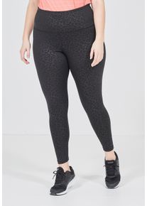 Q BY ENDURANCE Damen Lauftights "SIANTAR PRINTED", schwarz, feminin, Gr. 50, bedruckt, 86% Polyester, 14% Elasthan, Hosen, in großen Großen verfügbar