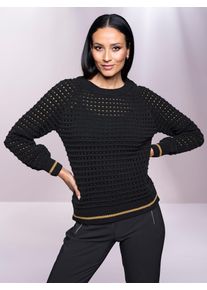 Heine Damen Rundhalspullover "Pullover", schwarz, Gr. 38, unifarben, 70% Polyacryl, 27% Schurwolle, 2% Polyester, 1% metallisierte Fasern, Pullover