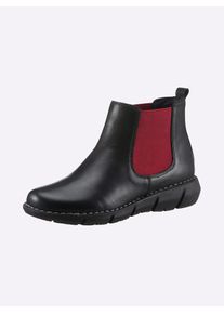 Casual Looks Damen Stiefelette, Gr. 40, schwarz, Glattleder, sportlich, Schuhe