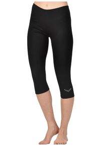 TRIGEMA Damen Leggings "TRIGEMA Leggings 3/4 mit Kristallsteinen", schwarz, Basic, Gr. M, 95% Baumwolle, 5% Elastan, Hosen