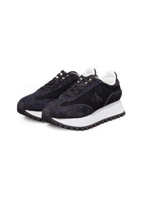 Damen Plateausneaker "RUNNER LACEUP ML SUEDE", Calvin Klein Jeans, Gr. 39, schwarz-weiß, Veloursleder, Lederimitat, sportlich, Schuhe,
