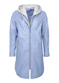 Maze Damen Langjacke "4202199", blau, Gr. S, Obermaterial: 100% Lammleder / Innenfutter: 100% Baumwolle / Ärmelfutter: 100% Polyester / Kapuze: 55%