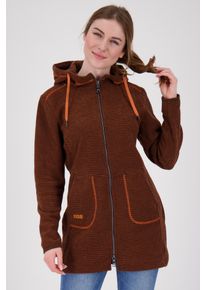 DEPROC Active Damen Strickmantel "KENNEWICK II LONG", braun, casual, Gr. 36, 100% Polyester, Mäntel, außergewöhnlicher Feinstrickmantel mit