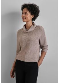 Street One Damen Rollkragenshirt, beige, casual, Gr. 38, unifarben, Stoff, 50% Viskose, 25% Polyester, 25% Polyamid, Shirts, mit Schalkragen