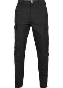 Urban Classics Herren Cargohose "Urban Classics Herren Tapered Double Cargo Pants", schwarz, Gr. 36, unifarben, 100% Baumwolle, Hosen