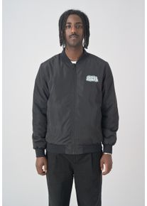 Cleptomanicx Herren Bomberjacke "Grave Gull", schwarz, casual, Gr. XL, bestickt, 100% Polyester, Jacken, in lockerem Schnitt