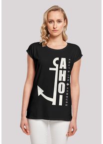 F4NT4STIC Damen T-Shirt "Ahoi Anker Knut & Jan Hamburg", schwarz, casual, Gr. M, Obermaterial: 100% Baumwolle, Shirts, Print