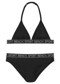 Bench. Kinder Triangel-Bikini "Yva Kids", schwarz, Gr. 122, Recycling-Polyamid, Bikini-Sets, in sportlichem Design und Farben