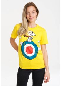 logoshirt Damen T-Shirt "Peanuts - Snoopy", gelb, casual, Gr. L, bedruckt, 100% Baumwolle, Shirts, mit lizenziertem Print
