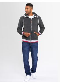 Herren Sweatjacke "ASRevellio", grau, Gr. M, Alessandro Salvarini, Obermaterial: 65% Baumwolle, 35% Polyester, Sweatjacken, mit großer Kapuze