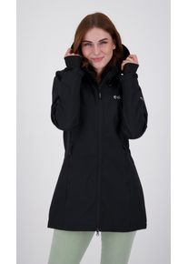 DEPROC Active Damen Softshellmantel "CAVELL LONG WOMEN", schwarz, casual, Gr. 36, 96% Polyester; 4% Elastan mit TPU Membrane, Mäntel, auch in Großen