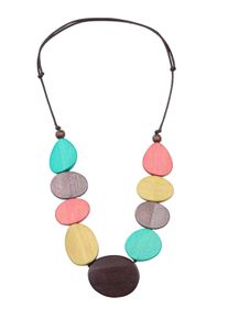 Damen Lange Kette "Quezon", bunt, Basic, Collezione Alessandro, Holz, Halsketten, aus echtem Holz