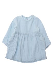 Liliput Mädchen Sommerkleid "hellblau", blau, casual, Gr. 62, unifarben, 100% Baumwolle, Kleider, mit praktischer Knopfleiste