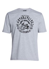 Herren T-Shirt "RIDE TO LIVE", grau, casual, Gr. XXL, Ahorn Sportswear, bedruckt, 80% Baumwolle, 20% Polyester, Shirts, mit coolem Frontdruck
