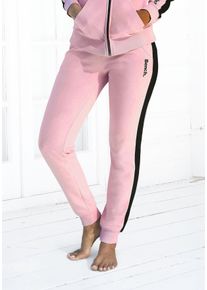 Damen Sweathose, BENCH. LOUNGEWEAR, Gr. 36, rosa, Jersey, Interlock, Obermaterial: 60% Baumwolle, 40% Polyester, unifarben mit Farbeinsatz, casual,