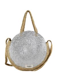 Damen Umhängetasche "Aida", Collezione Alessandro, silber, Jute, Taschen, mit silbernem Druck