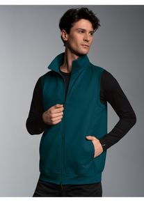 TRIGEMA Herren Steppweste "TRIGEMA Weste aus bequemem Sweat-Material", blau, casual, Gr. L, 70% Baumwolle, 30% Polyester, Westen