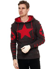 Rusty Neal Herren Kapuzensweatshirt, bunt, sportlich, Gr. S, mehrfarbig, 70% Polyacryl, 30% Baumwolle, Sweatshirts, mit großem Stern-Design