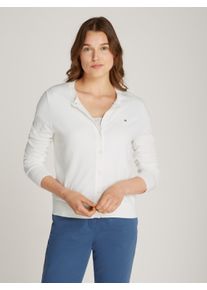 Tommy Hilfiger Damen Cardigan "CO JERSEY STITCH CARDIGAN", beige, casual, Gr. S, unifarben, Feinstrick, Obermaterial: 67% Baumwolle, 33% Polyamid,