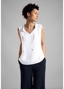 Street One Damen Blusentop, weiß, casual, Gr. 46, unifarben, Stoff, 80% Viskose, 20% Polyamid, Blusen, aus softem Materialmix