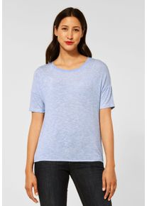 Street One Damen T-Shirt, blau, Basic, Gr. 42, unifarben, Stoff, 95%? Viskose; 5% Elasthan, Shirts, in Unifarbe