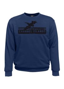 Herren Sweatshirt "CHANNEL ISLANDS", blau, casual, Gr. XXL, Ahorn Sportswear, 100% Baumwolle, Sweatshirts, mit modischem Frontprint