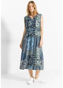 Cecil Damen Sommerkleid, blau, casual, Gr. L, bedruckt, Stoff, 100% Viskose, Kleider, aus Viskose