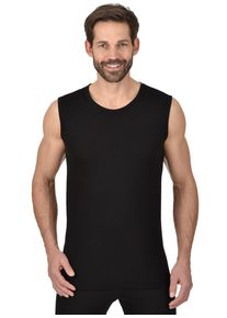 TRIGEMA Herren Unterhemd "TRIGEMA Trägershirt aus Merinowolle", schwarz, sportlich, Gr. S, 80% Wolle (Merinowolle), 20% Polyamid, Unterhemden
