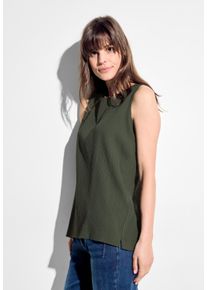 Cecil Damen Blusentop, grün, casual, Gr. L, unifarben, Stoff, 55% Polyester, 44% Viskose, 1% Elasthan, Blusen, aus softem Materialmix