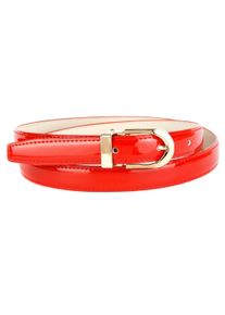 Anthoni Crown Damen Ledergürtel, rot, Gr. 95, unifarben, Leder, Gürtel, Eleganter Lackledergürtel