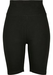 Urban Classics Damen Stoffhose "Urban Classics Damen Ladies High Waist Cycle Shorts", schwarz, Gr. M, unifarben, 95% Baumwolle, 5% Elasthan, Hosen