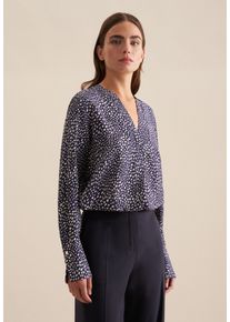 Seidensticker Damen Klassische Bluse "Schwarze Rose", blau, Gr. 44, gemustert, 100% Viskose, Blusen, Tunika Druck