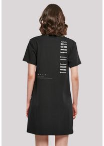 F4NT4STIC Damen Shirtkleid "Take It Easy Text Damen T-Shirt Kleid", schwarz, casual, Gr. 5XL, Obermaterial: 100% Baumwolle, Kleider, Print