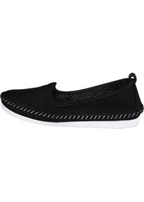 Heine Damen Slipper, Gr. 36, schwarz, Glattleder, Leder, sportlich, Schuhe