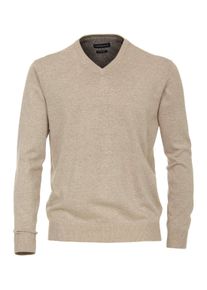 Casamoda Herren Strickpullover "Casamoda Pullover uni", beige, Gr. L, 100% Baumwolle, Pullover