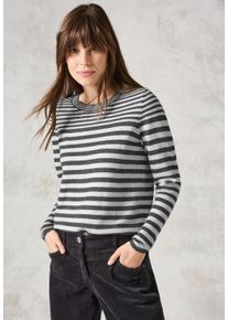 Cecil Damen Streifenpullover, grau, casual, Gr. XS, gestreift, Stoff, 33% Polyester, 31% Polyacryl, 24% Baumwolle, 12% Nylon, Pullover, mit